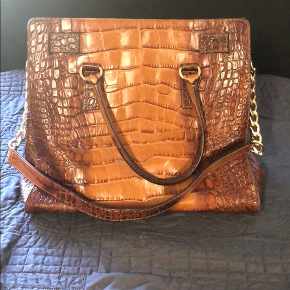 Hamilton Ew Crocodile Embossed Medium Satchel - Picture 3 of 6